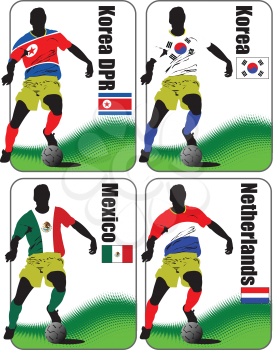 Royalty Free Clipart Image of Four Final World Cup Teams