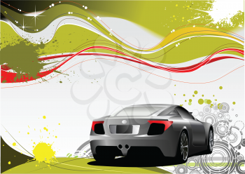 Royalty Free Clipart Image of a Luxury Car