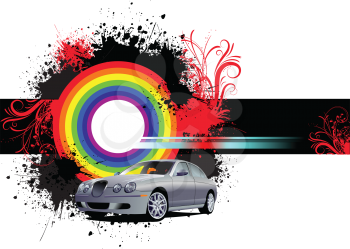 Royalty Free Clipart Image of a Grunge Car Background