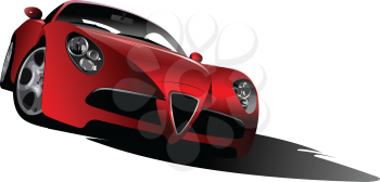 Royalty Free Clipart Image of a Red Sports Car