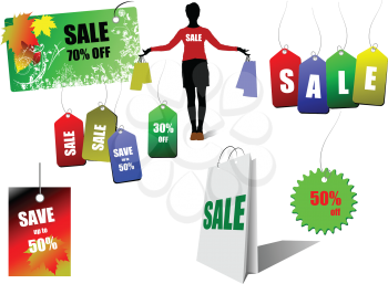 Royalty Free Clipart Image of Sale Labels