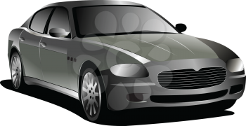 Royalty Free Clipart Image of a Grey Sedan