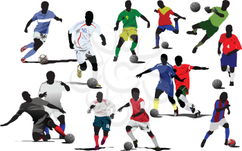 Royalty Free Clipart Image of Soccer Players