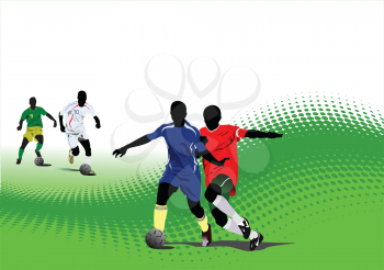 Royalty Free Clipart Image of a Soccer Game