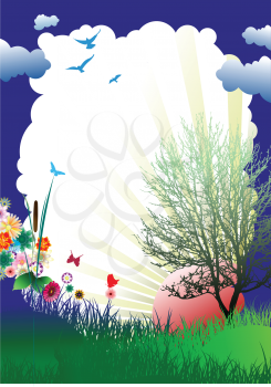 Royalty Free Clipart Image of a Summer Background