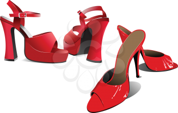 Royalty Free Clipart Image of Two Pairs of Women's High Heels