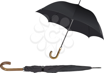 Royalty Free Clipart Image of Two Umbrellas