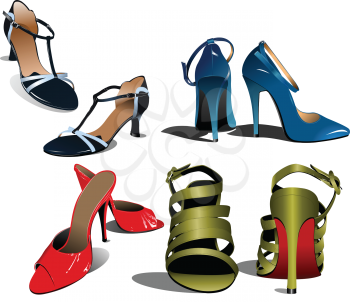 Royalty Free Clipart Image of Women's Fashion Shoes