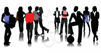 Royalty Free Clipart Image of Women in Silhouette