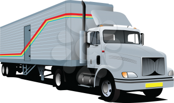 Royalty Free Clipart Image of a Tractor Trailer