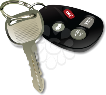 Royalty Free Clipart Image of a Car Ignition