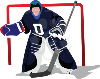 Royalty Free Clipart Image of a Hockey Goalie