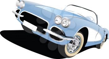 Royalty Free Clipart Image of a Blue Convertible