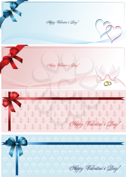 Royalty Free Clipart Image of a Set of Valentine Envelopes