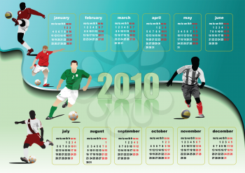 Royalty Free Clipart Image of a 2010 Soccer Calendar