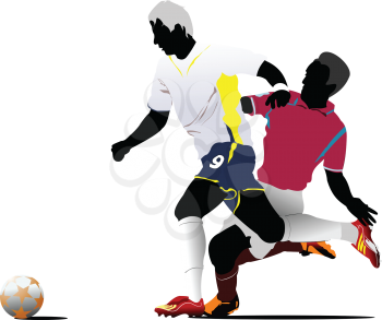 Royalty Free Clipart Image of Two Soccer Players