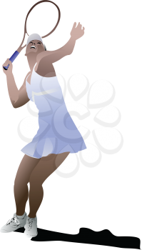 Royalty Free Clipart Image of a Female Tennis Player