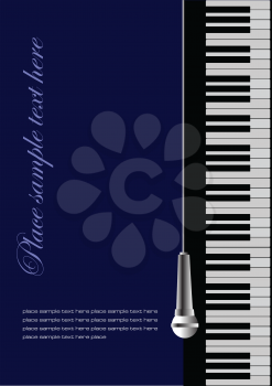 Royalty Free Clipart Image of a Piano Keyboard and Microphone