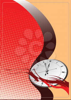 Royalty Free Clipart Image of a Background With a Clock