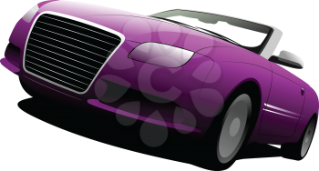 Royalty Free Clipart Image of a Purple Car