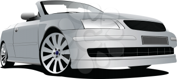 Royalty Free Clipart Image of a Silver Car