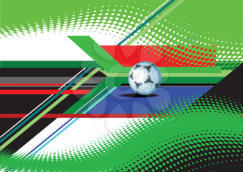 Royalty Free Clipart Image of a Banner With a Soccer Ball