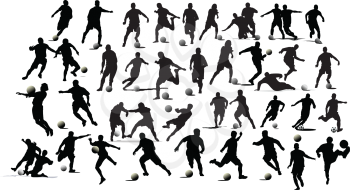 Royalty Free Clipart Image of a Soccer Silhouettes