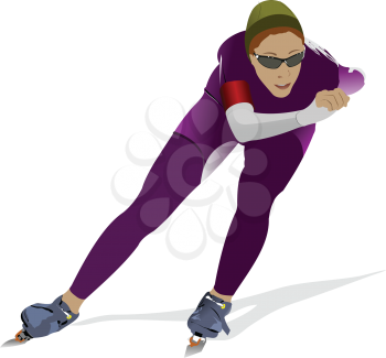 Royalty Free Clipart Image of a Speed Skater