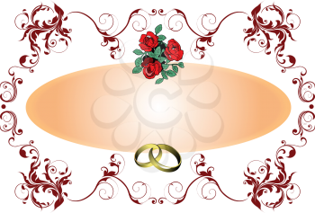 Royalty Free Clipart Image of a Wedding Frame