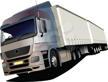 Royalty Free Clipart Image of a Grey Truck