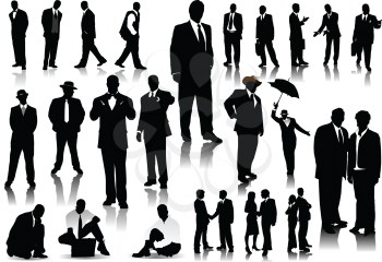 Royalty Free Clipart Image of Silhouette Business People