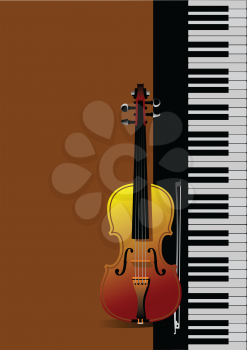 Royalty Free Clipart Image of a Keyboard and Violin