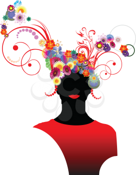 Floral woman silhouette