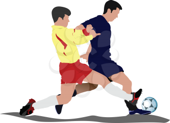 Soccer players. Colored Vector illustration for designers
