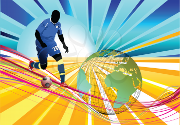 Poster Soccer football player. Colored Vector illustration for designers