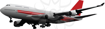 Landing Airplane . Vector illustration for designers