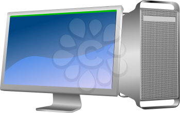 Flat computer monitor. Display. Vector illustration