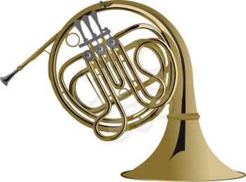 Music Instrument Series. Vector illustration of a french horn.