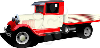 Old fashioned rarity truck. Vector illustration