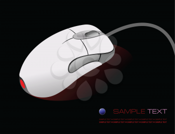 Computer mouse on black background. Vector illustration