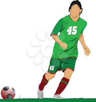 Soccer football player. Colored Vector illustration for designers