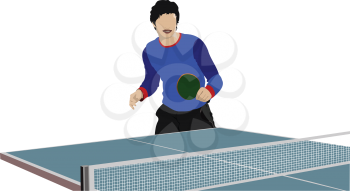Ping pong player vector silhouette