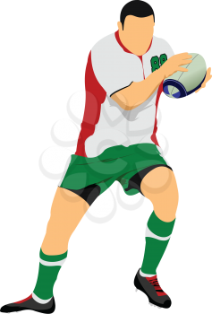 Rugby Player Silhouette. Vector illustration