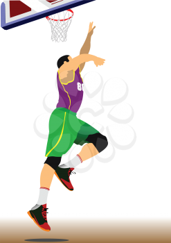 Basketball players. Vector illustration