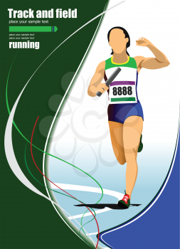 Short-distance runner. Raley. Vector illustration
