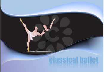 Poster of Modern ballet. Colored vector 3d illustration