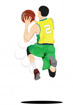 Basketball player poster. Vector illustration