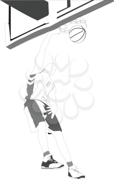 Basketball players. Vector illustration for designers
