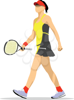 Tennis player silhouette. Vector illustration