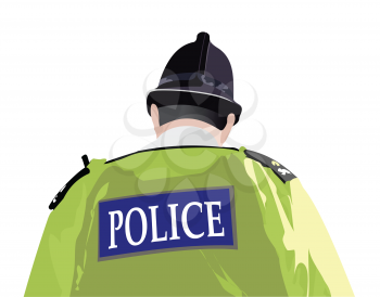 Back of London Policeman. Vector 3d illustration